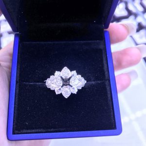 Vỏ nhẫn nữ Full kim cương thiên nhiên vàng 750, hột chủ nhận từ 6.0-7.0 li -Mã sp7n800199