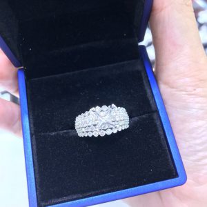 Vỏ nhẫn nữ Full kim cương thiên nhiên vàng 750, Hột chủ nhận từ 6.0-7.0 li -Mã sp Ms 5n800037
